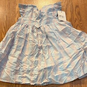 Morley Girls Pastel Blue and Pink Ruffle Sleeve Dress NWT